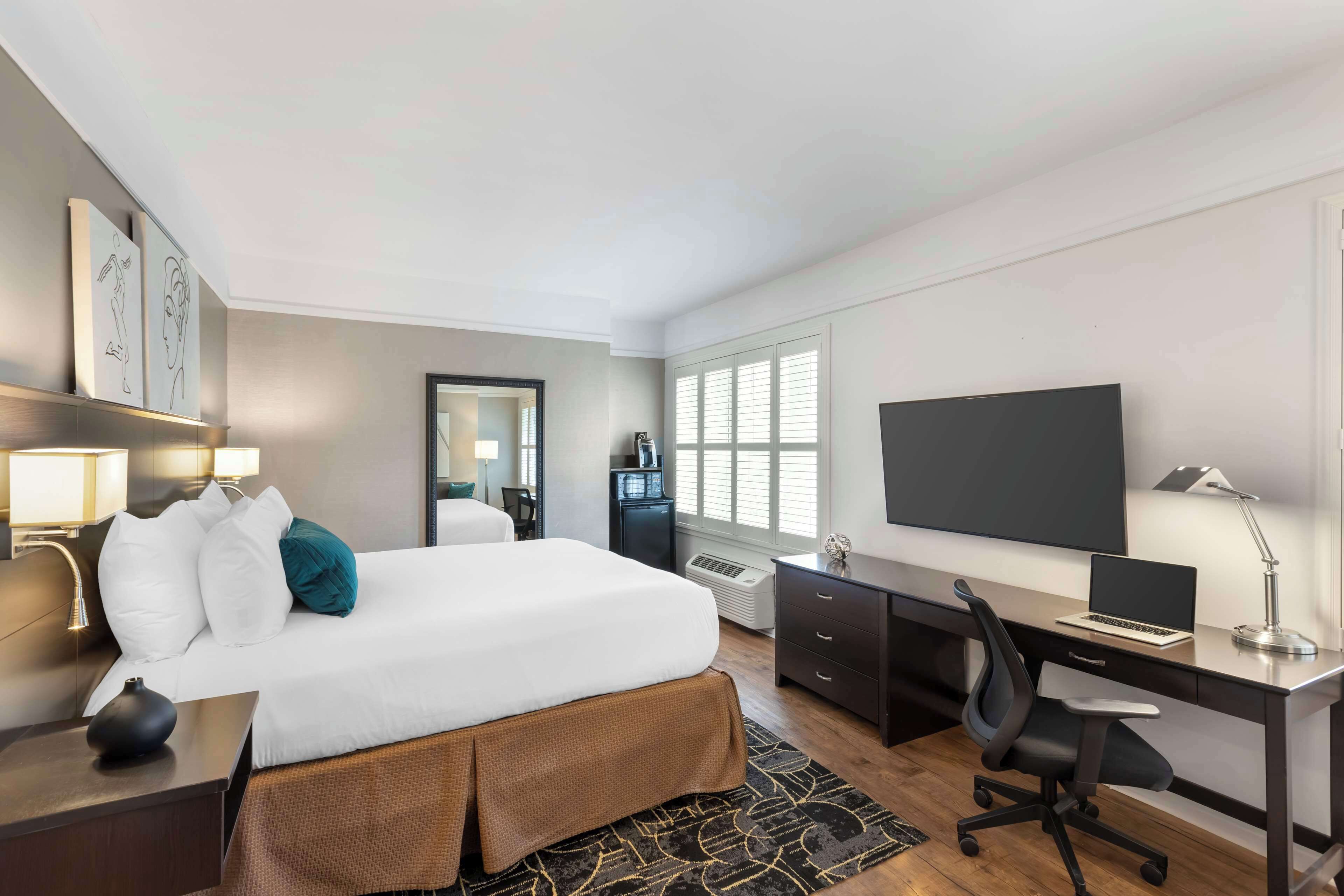Standard Room, 1 King Bed, Non Smoking, Jetted Tub (with Sofabed) | In-room safe, desk, laptop workspace, iron/ironing board