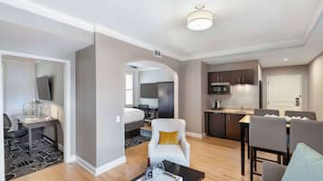 In-room safe, desk, laptop workspace, iron/ironing board