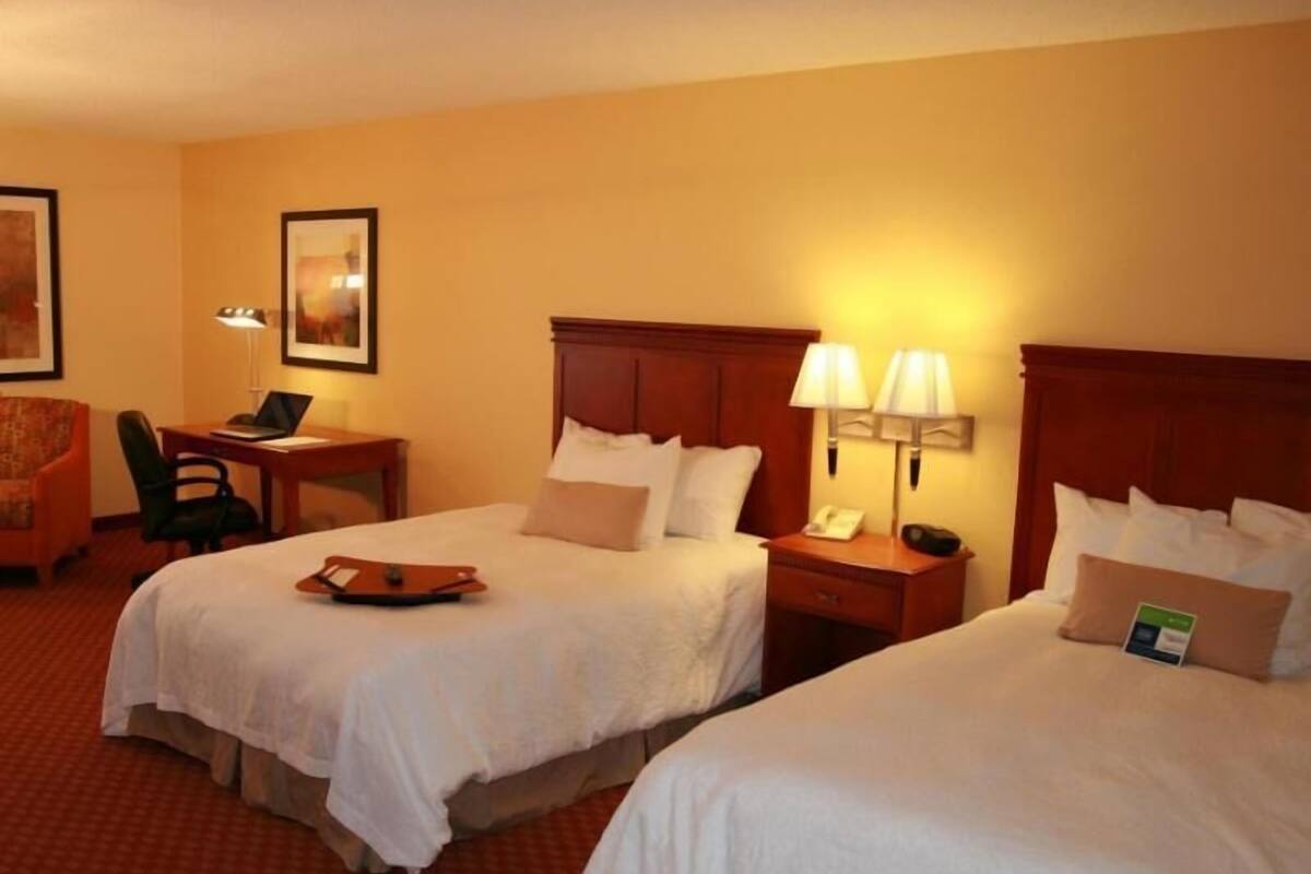 Individually furnished, desk, laptop workspace, blackout drapes