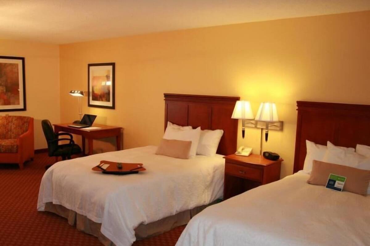 Individually furnished, desk, laptop workspace, blackout drapes