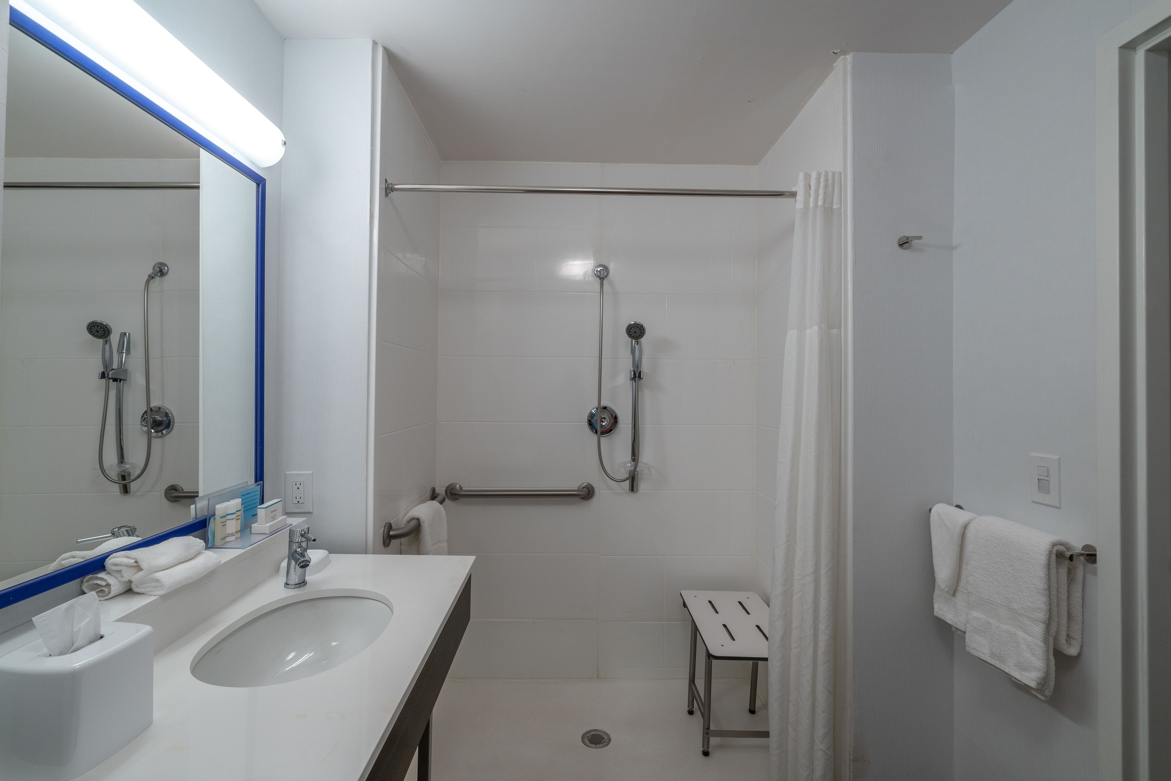 free toiletries, hair dryer, towels, soap