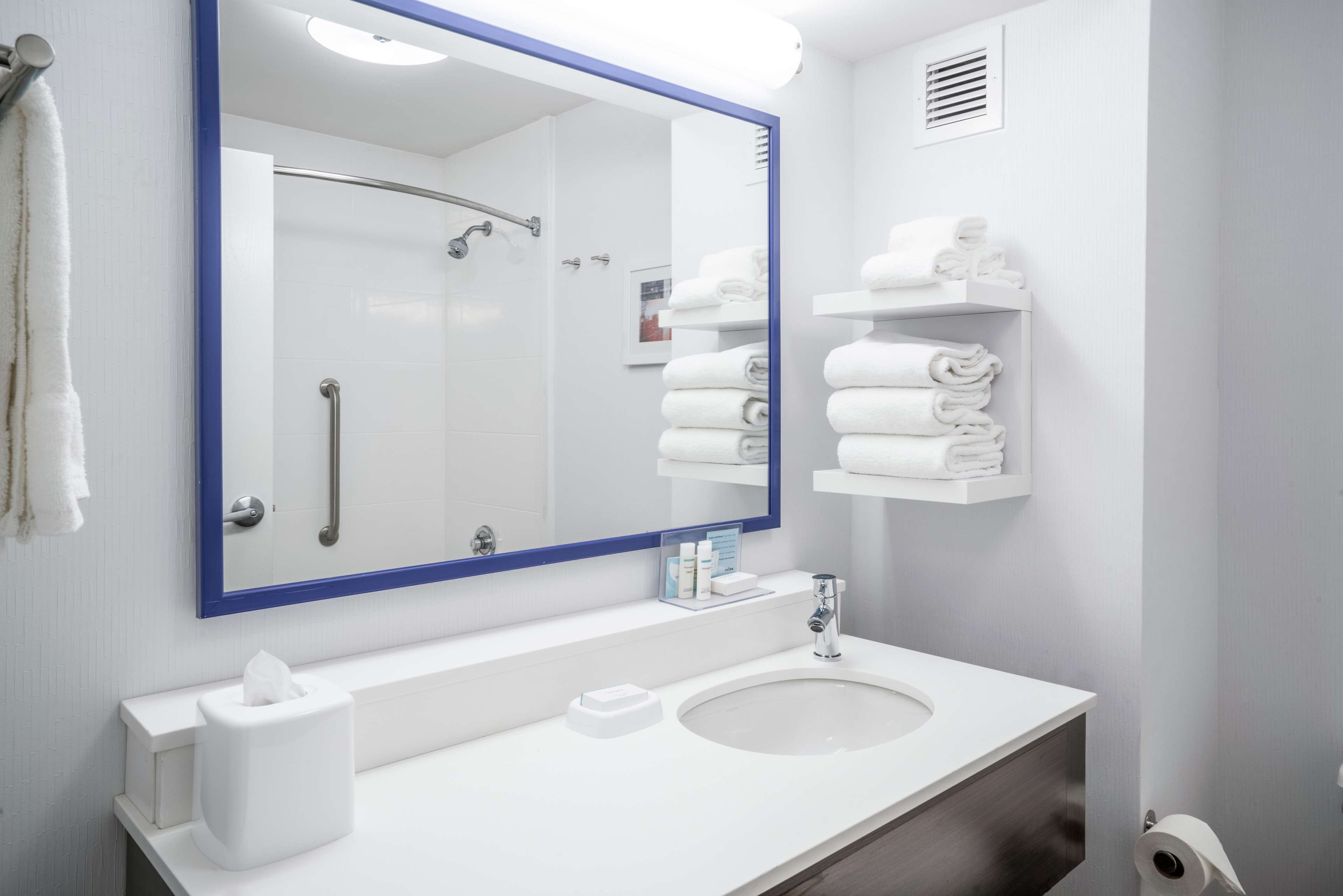 free toiletries, hair dryer, towels, soap