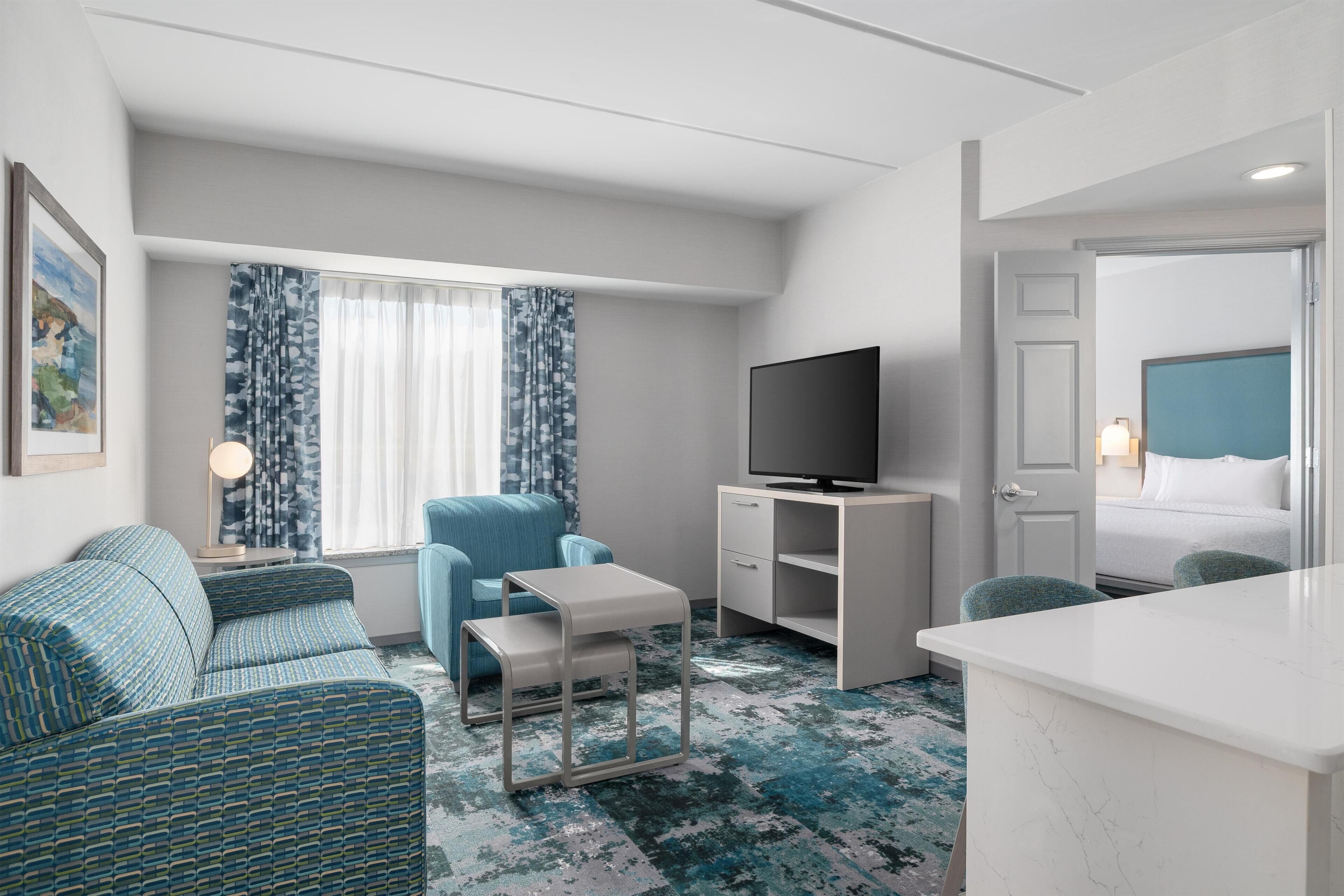 Deluxe Suite, 1 King Bed with Sofa bed, Kitchen | Living area | 37-inch LCD TV with cable channels, TV, DVD player
