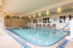 Indoor pool, open 6 AM to midnight, sun loungers