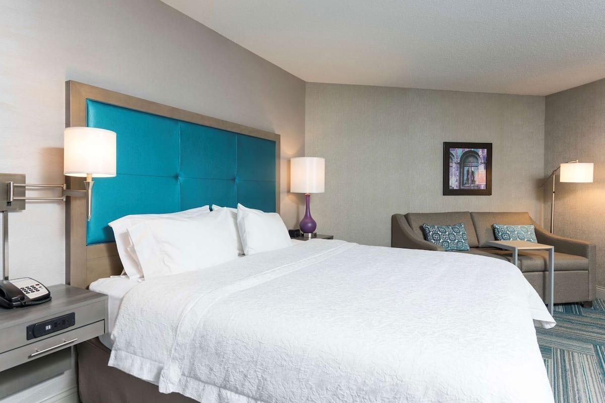 Premium bedding, desk, blackout drapes, iron/ironing board
