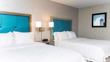 Premium bedding, desk, blackout curtains, iron/ironing board