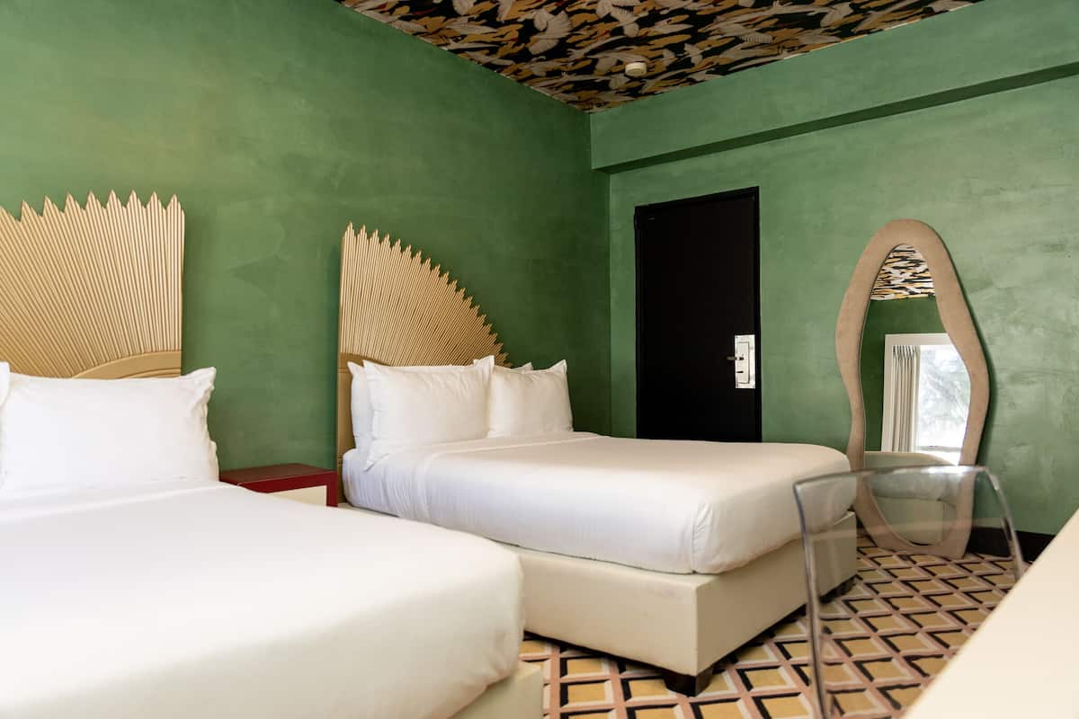 Double Room, 2 Double Beds | 1 bedroom, laptop workspace, iron/ironing board, free internet