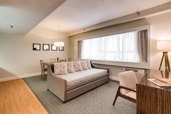 Suite, 1 Bedroom, Accessible, Kitchenette | Living area | LCD TV at Crest Hotel Suites