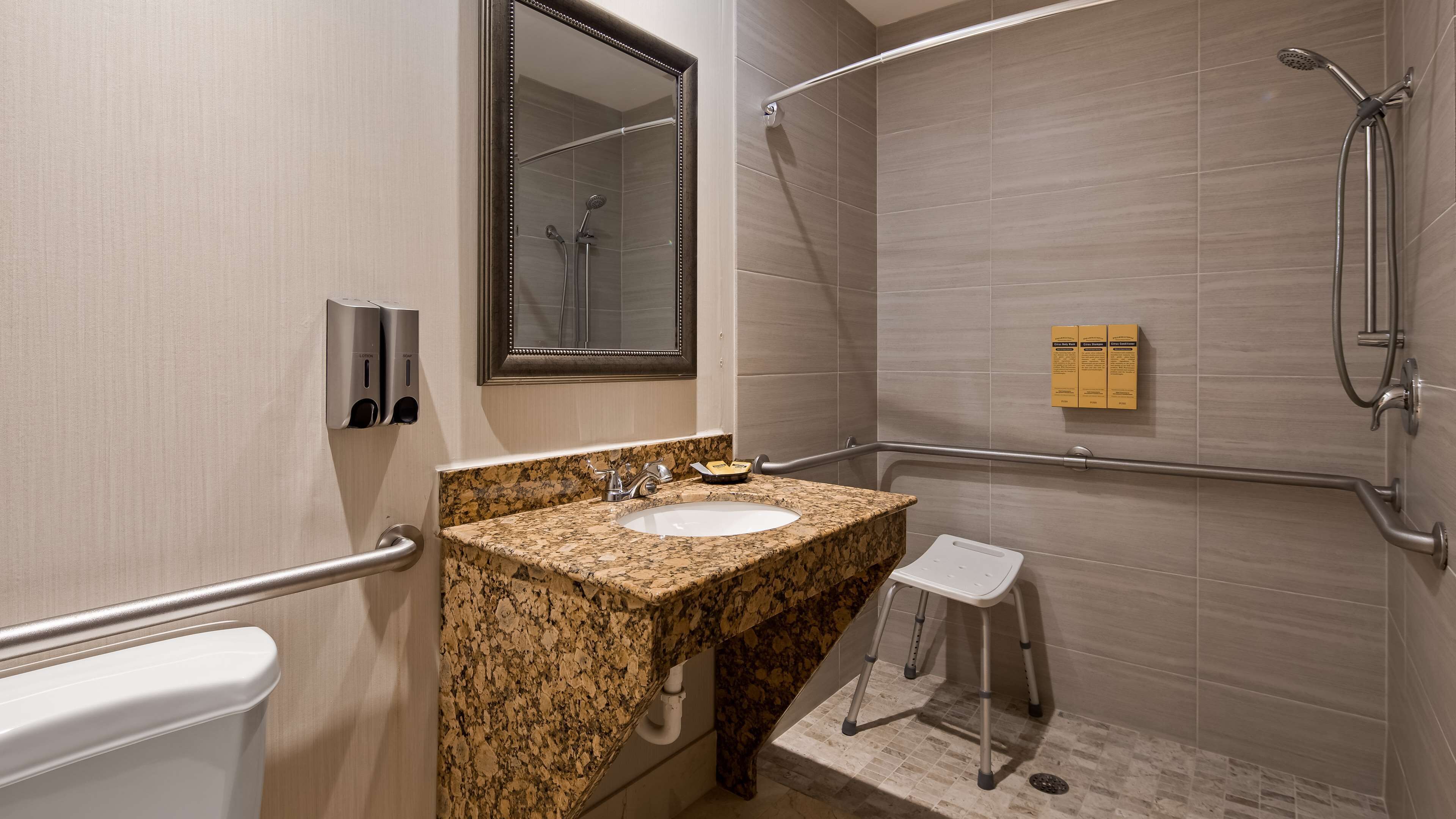 free toiletries, hair dryer, towels, soap