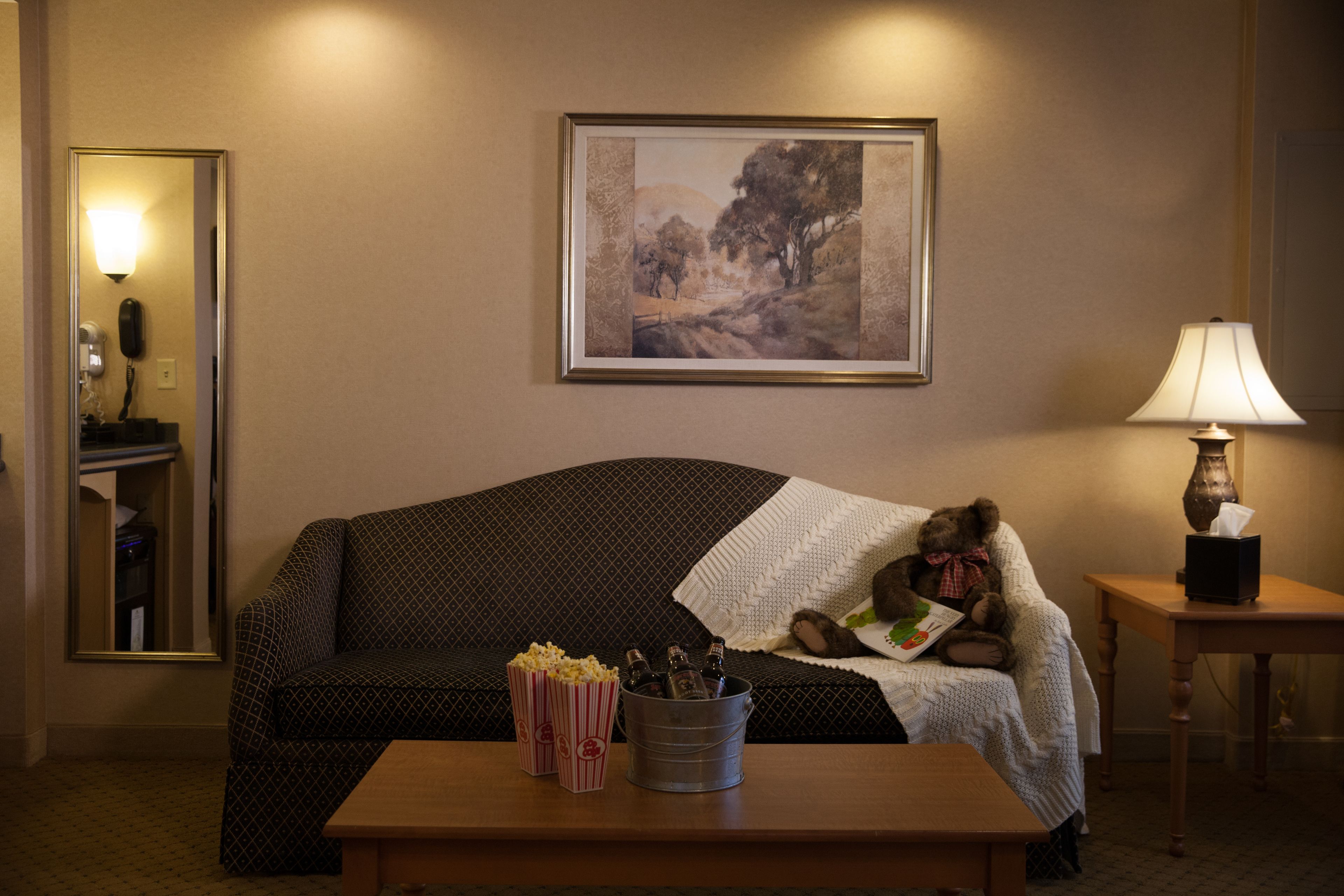 deluxe room, 1 king bed | living area | 40-inch flat-screen tv with satellite channels, tv