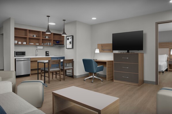 Suite, 1 Bedroom | Desk, laptop workspace, blackout curtains, iron/ironing board - Candlewood Suites Jacksonville Southpoint by IHG (Jacksonville)