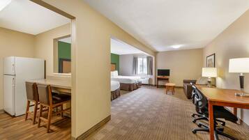 Deluxe Studio, Multiple Beds, Non Smoking | Pillow-top beds, desk, laptop workspace, iron/ironing board