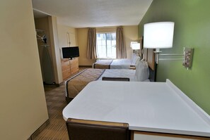 Studio, 2 Queen Beds, Non Smoking | Desk, laptop workspace, iron/ironing board, free WiFi