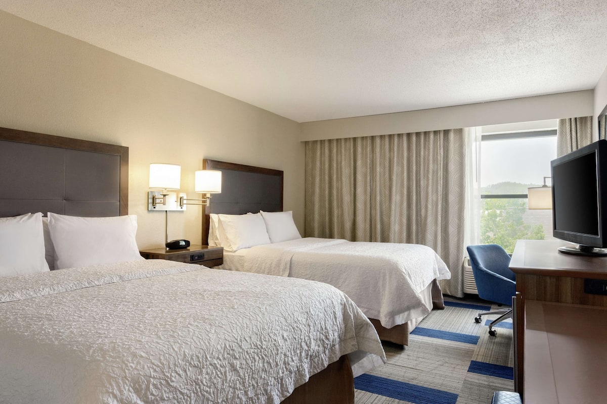 Room, 2 Double Beds, Non Smoking | Desk, blackout drapes, iron/ironing board, free cribs/infant beds