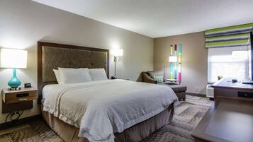 In-room safe, desk, laptop workspace, blackout curtains