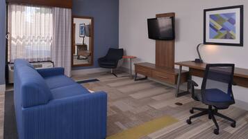 Suite, 1 King Bed, Accessible (Communications) | Premium bedding, in-room safe, desk, iron/ironing board
