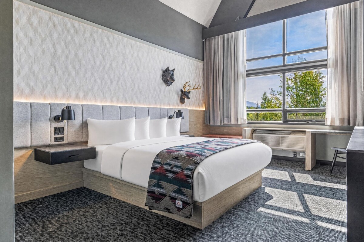 Queen Room (No Pets, Spa Included) | Premium bedding, in-room safe, desk, blackout drapes