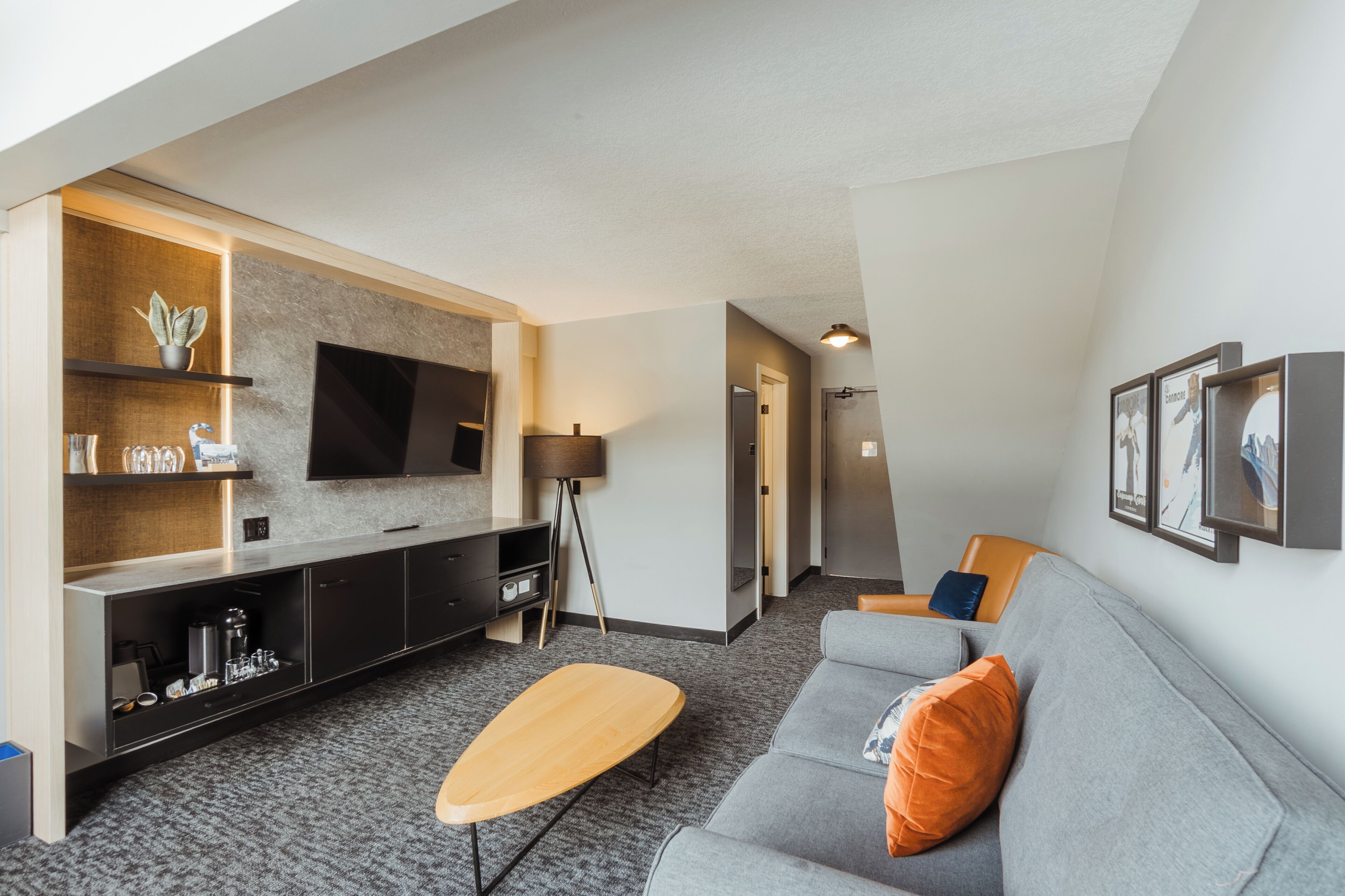 King Loft Suite (No Pets, Spa Not Included) | Living area | 55-inch flat-screen TV with cable channels, TV, pay movies