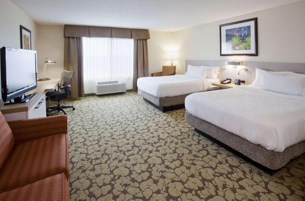 In-room safe, desk, laptop workspace, blackout curtains