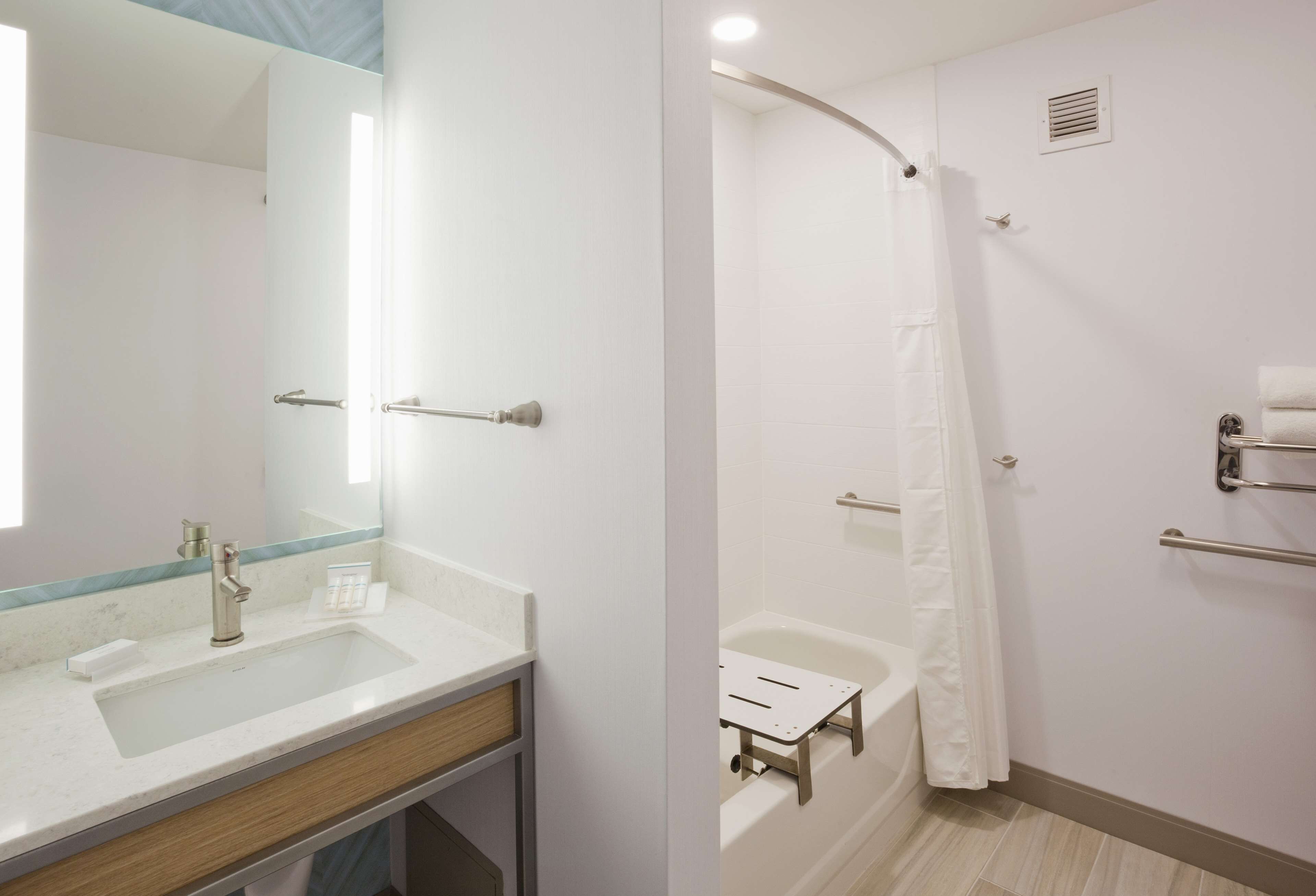 free toiletries, hair dryer, towels