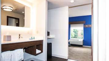 Free toiletries, hair dryer, towels