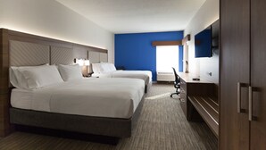 A hotel room with two beds, a desk, a chair, a TV, and a window. - Holiday Inn Express & Suites Nashville - Brentwood I-65 by IHG (Brentwood)