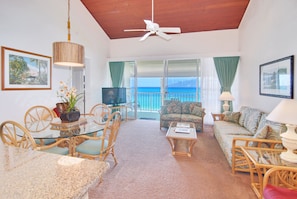 Beachfront Two Bedrooms | Living area | 32-inch flat-screen TV with cable channels, TV