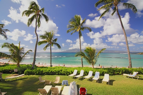 On the beach, white sand