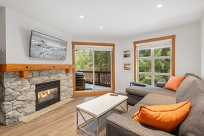 # 103 Lost Lake 2 bedroom | Living area | 40-inch flat-screen TV with cable channels, fireplace