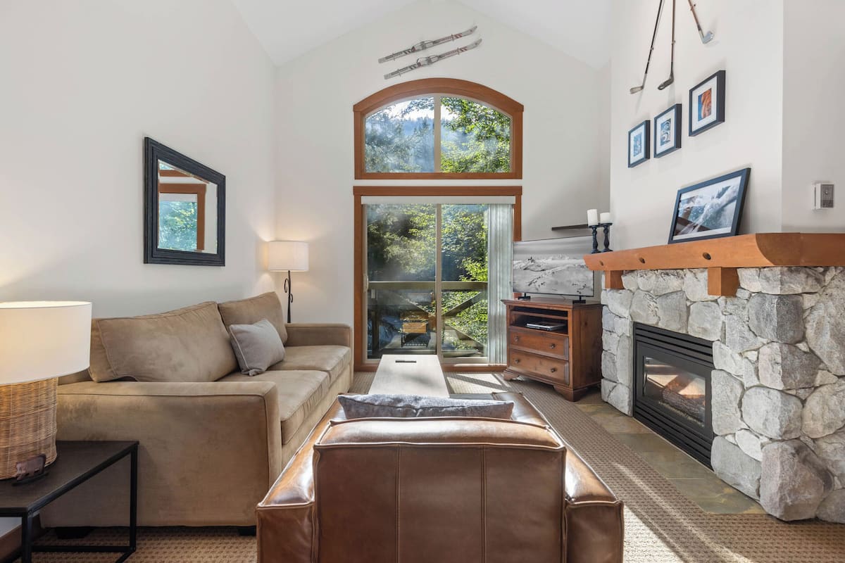 # 414 Lost Lake 2 Bedroom | Living area | 40-inch flat-screen TV with cable channels, fireplace