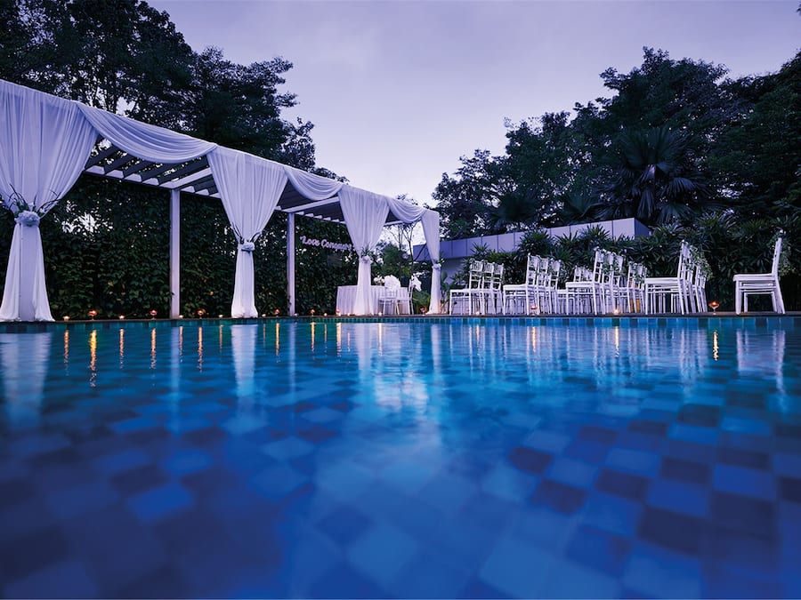 Outdoor wedding area