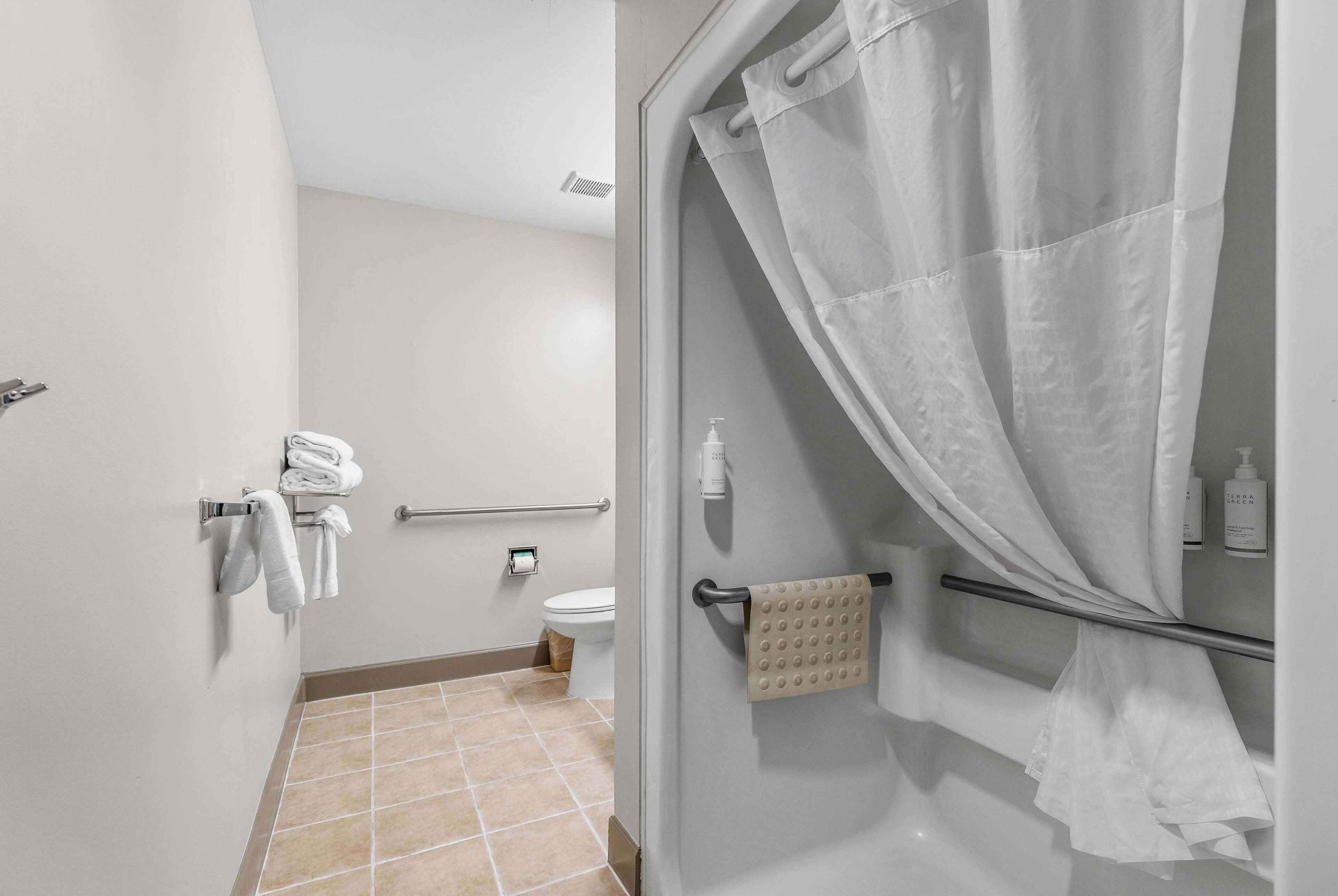 room, 2 queen beds, accessible, non smoking (mobility) | bathroom | eco-friendly toiletries, hair dryer, towels, soap