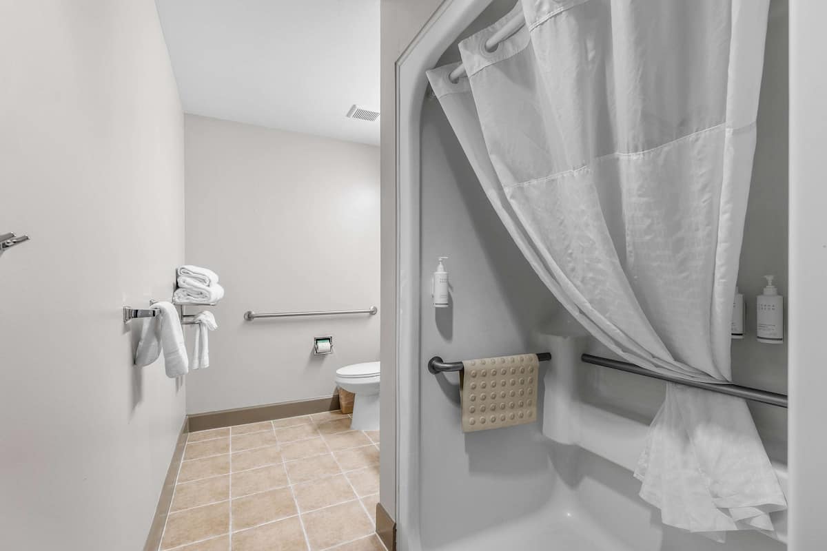 room, 2 queen beds, accessible, non smoking (mobility) | bathroom | eco-friendly toiletries, hair dryer, towels, soap