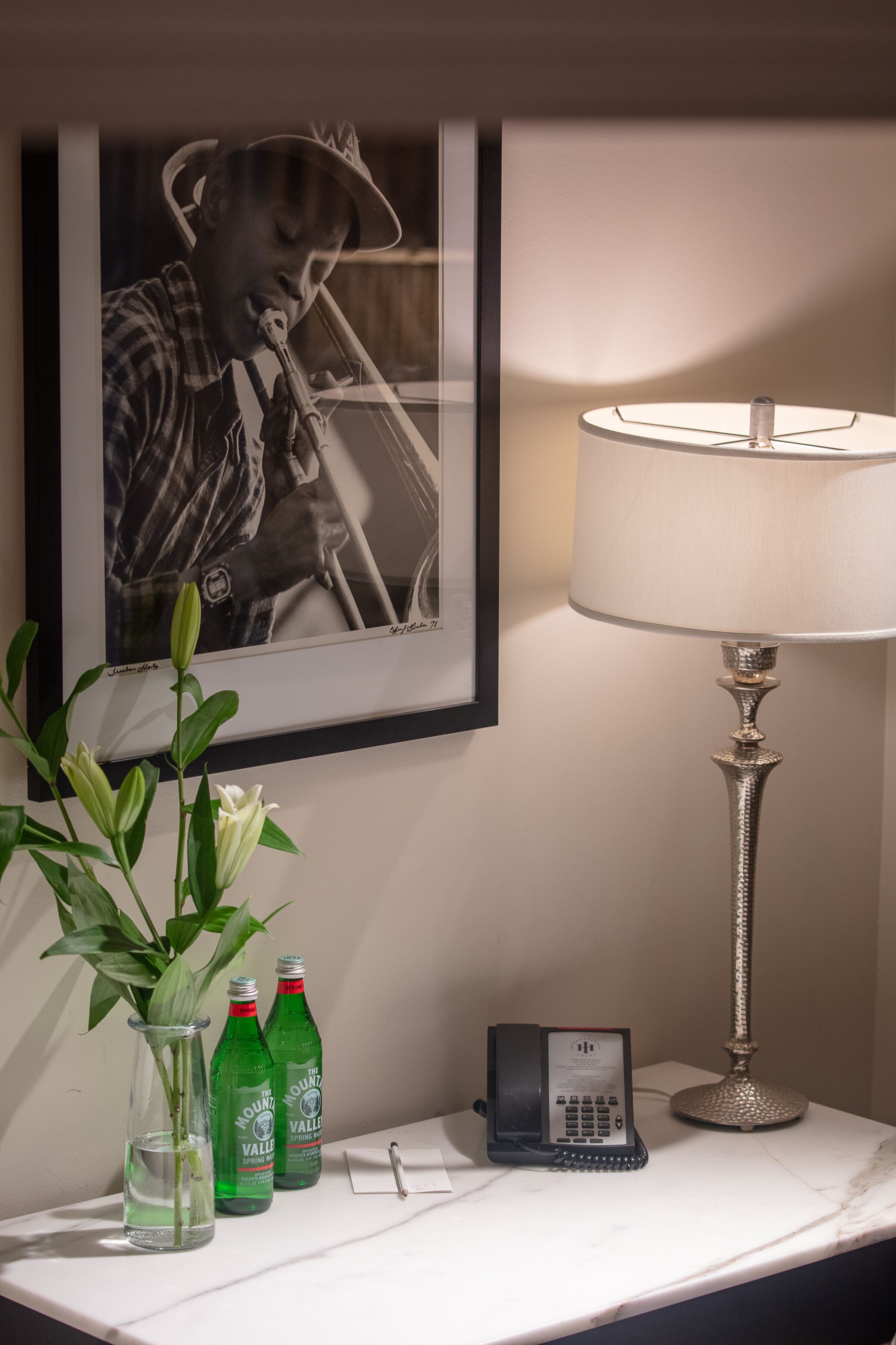 premium bedding, laptop workspace, iron/ironing board, travel cot