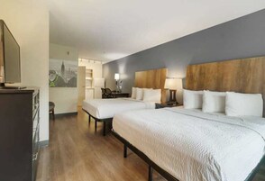 Studio, 2 Queen Beds, Non Smoking | Desk, blackout drapes, iron/ironing board, free WiFi