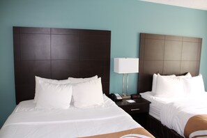 Standard Room, 2 Queen Beds, Non Smoking | Premium bedding, desk, laptop workspace, iron/ironing board