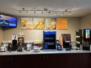 Free daily self-service breakfast 