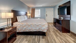 Deluxe Room, 1 King Bed (Smoke Free) | Iron/ironing board, WiFi (free), alarm clocks, bed sheets - Ocean's Edge Hotel, Port Aransas,TX (Port Aransas)