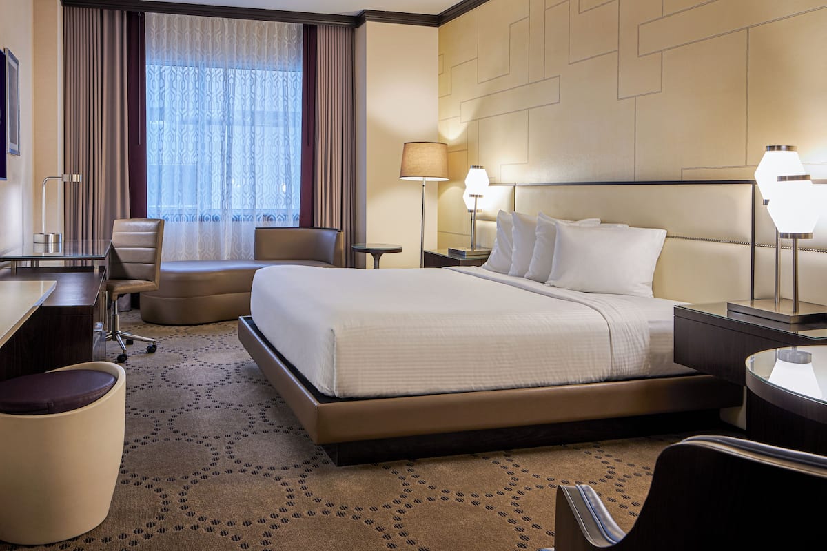 In-room safe, laptop workspace, blackout curtains, iron/ironing board