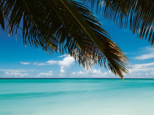 On the beach, white sand, beach towels
