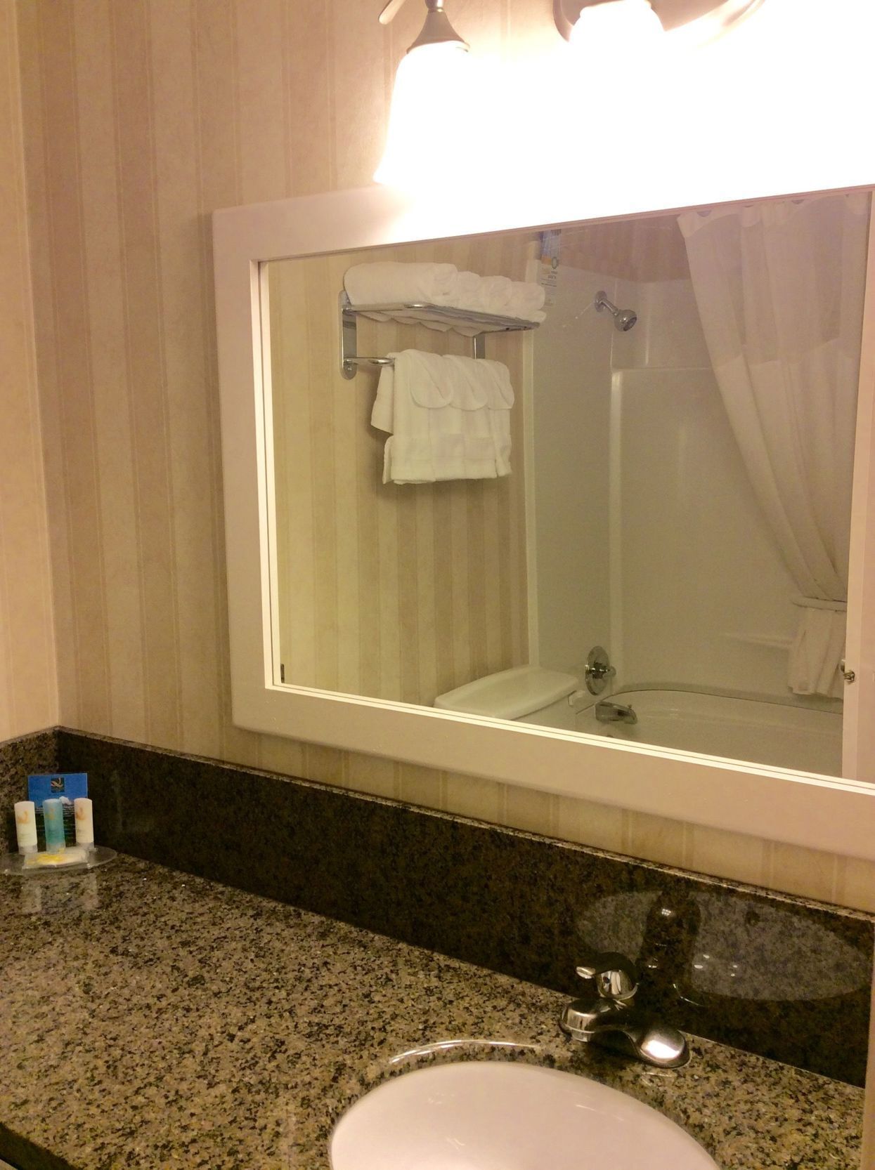 Bathroom | Combined shower/tub, free toiletries, hair dryer, towels