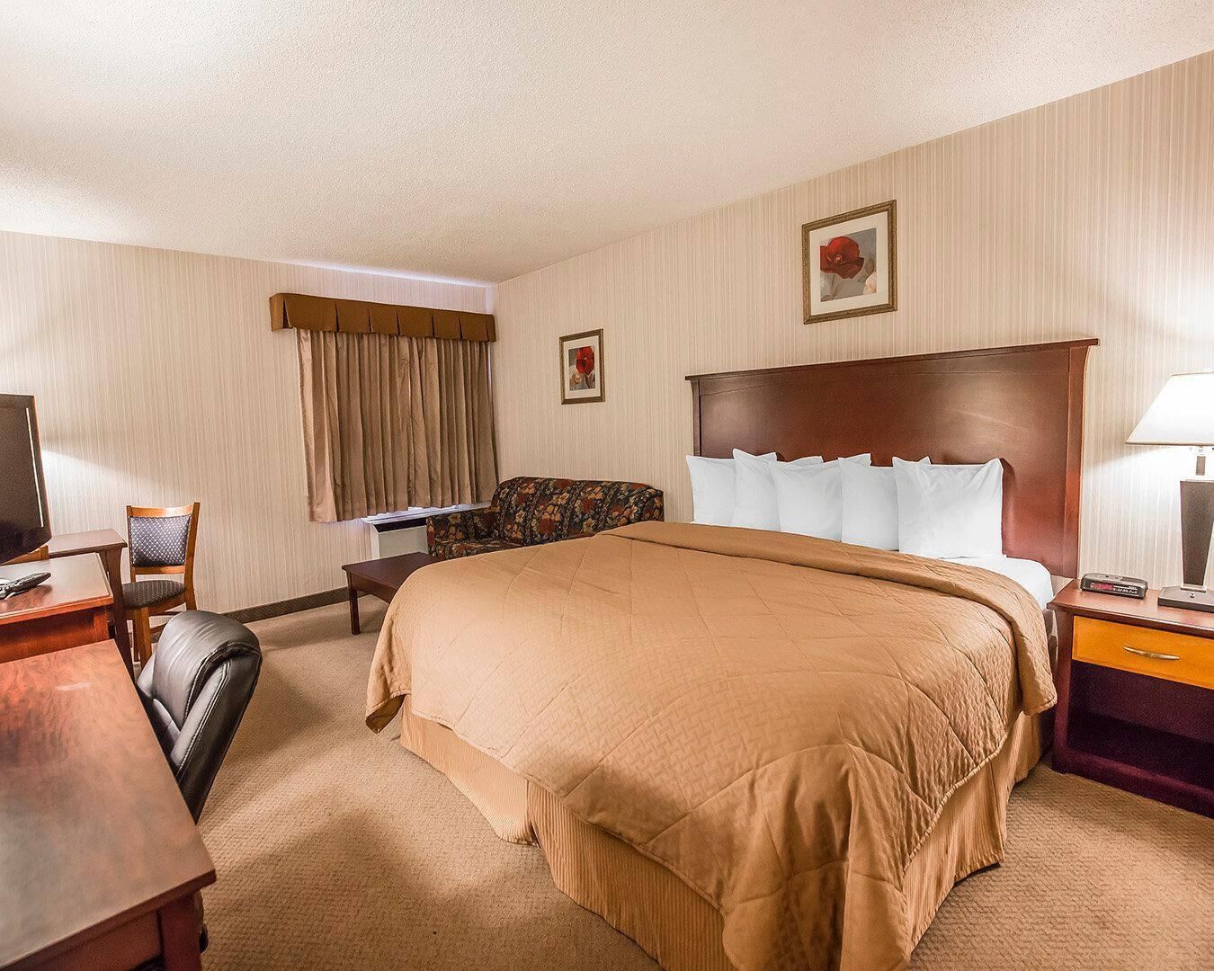 Room, 1 King Bed, Non Smoking | Pillow-top beds, desk, blackout curtains, iron/ironing board