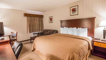 Room, 1 King Bed, Non Smoking | Pillow-top beds, desk, blackout curtains, iron/ironing board