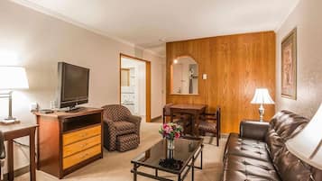 Pillow-top beds, desk, blackout curtains, iron/ironing board