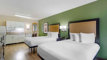 Desk, free WiFi, bed sheets