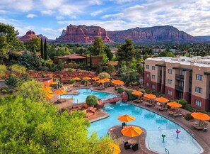 2 outdoor pools, pool umbrellas, sun loungers