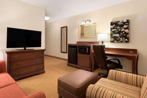 Suite, 1 King Bed, Non Smoking | Desk, blackout drapes, iron/ironing board, rollaway beds