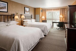 Premium bedding, down comforters, in-room safe, desk