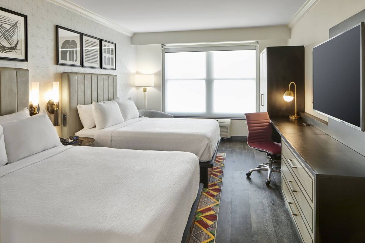 In-room safe, desk, laptop workspace, blackout drapes