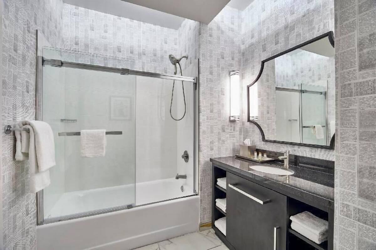 Bathroom | Eco-friendly toiletries, hair dryer, towels, soap